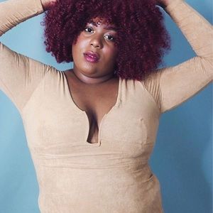 Xehar Curvy Plus Size Tan Bodycon Dress